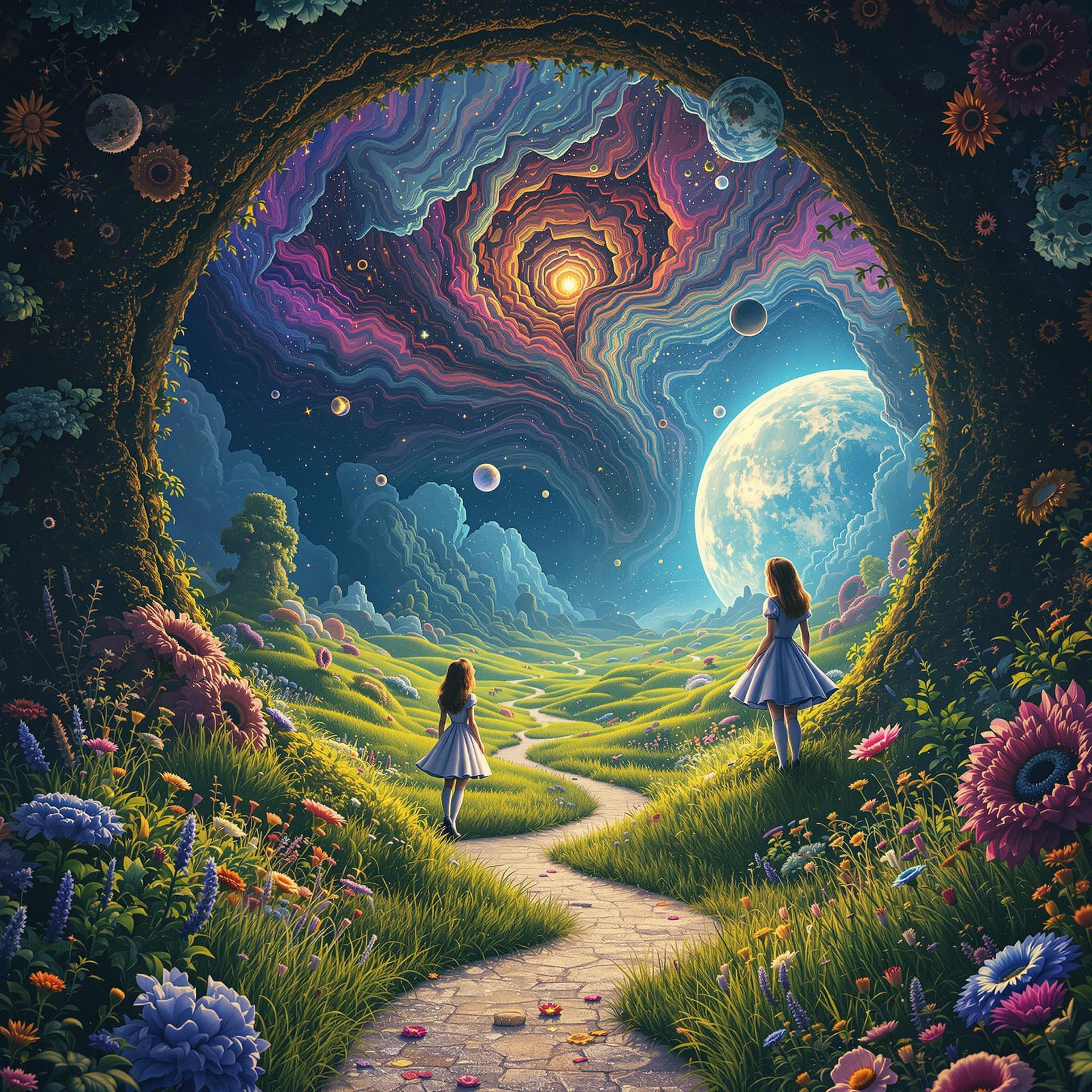 AI generated: In high, surreal, psychedelic with high detail, and render 8k. Reality is merely an illusion, albeit...