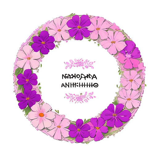 AI generated: a composition featuring elements like no humans, a still life arrangement with pink and purple flowe...