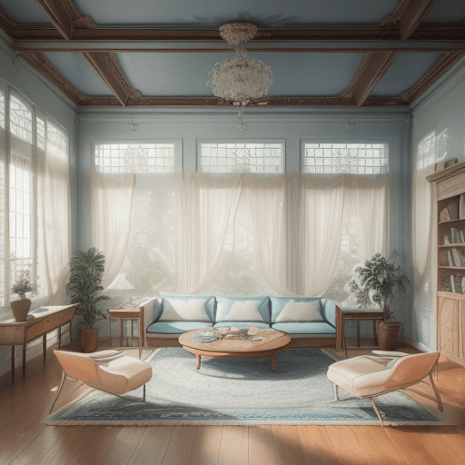 AI generated: High resolution photography interior design, dreamy sunken living room conversation pit, wooden floo...