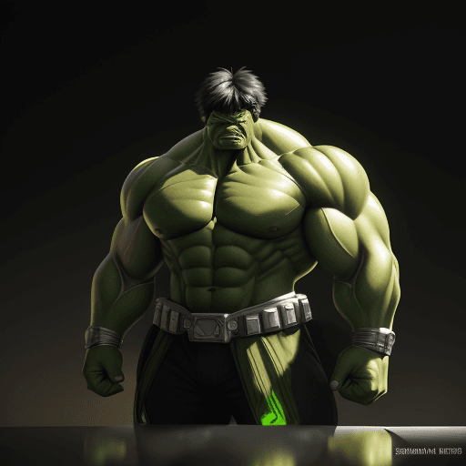 AI generated: tank superheros with the design and character of Hulk The tank superheros  is gold and green dark, n...