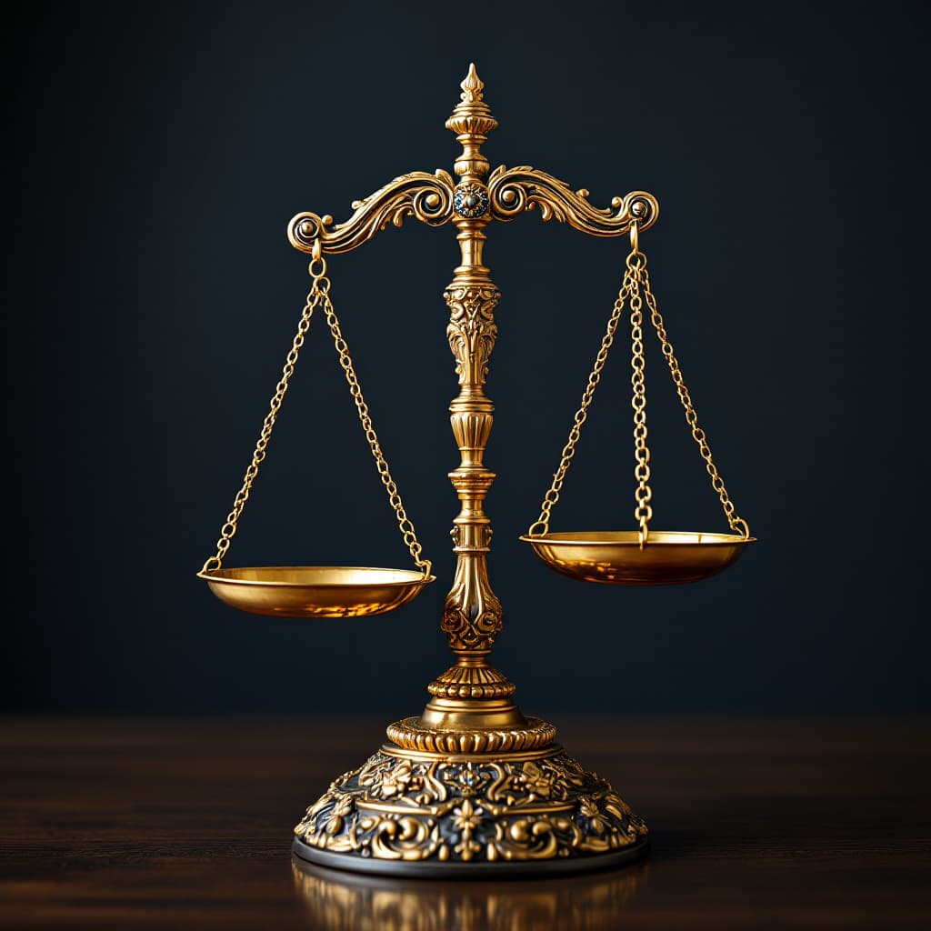 AI generated: ornamental scales of justice