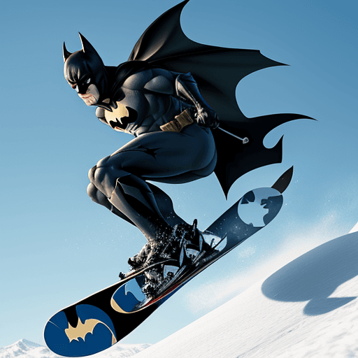 AI generated: batman fait du ski

