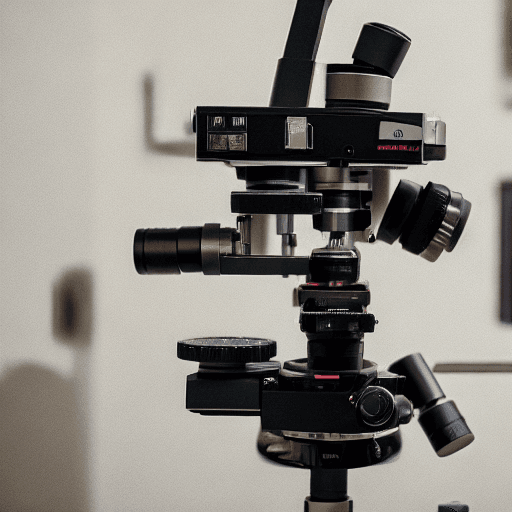 AI generated: realistic microscope view kn composition cellular level turning to mechs, tech, ui, brown, shot on a...