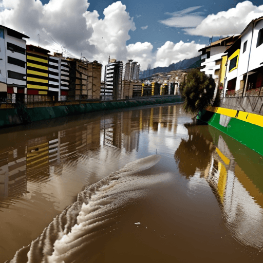 AI generated: clean river in bogota colombia 8k
