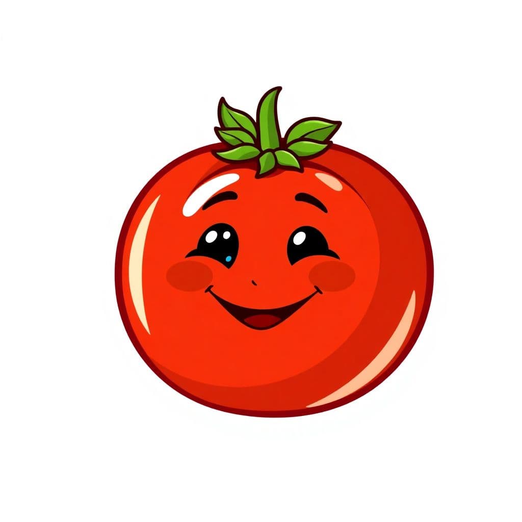 AI generated: Erstelle ein Logo einer freundlichen, niedlichen Tomate mit einem fröhlichen Lächeln. Die Tomate sol...