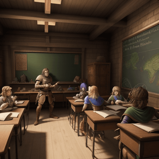 AI generated: Dungeons and Dragons map classroom scene