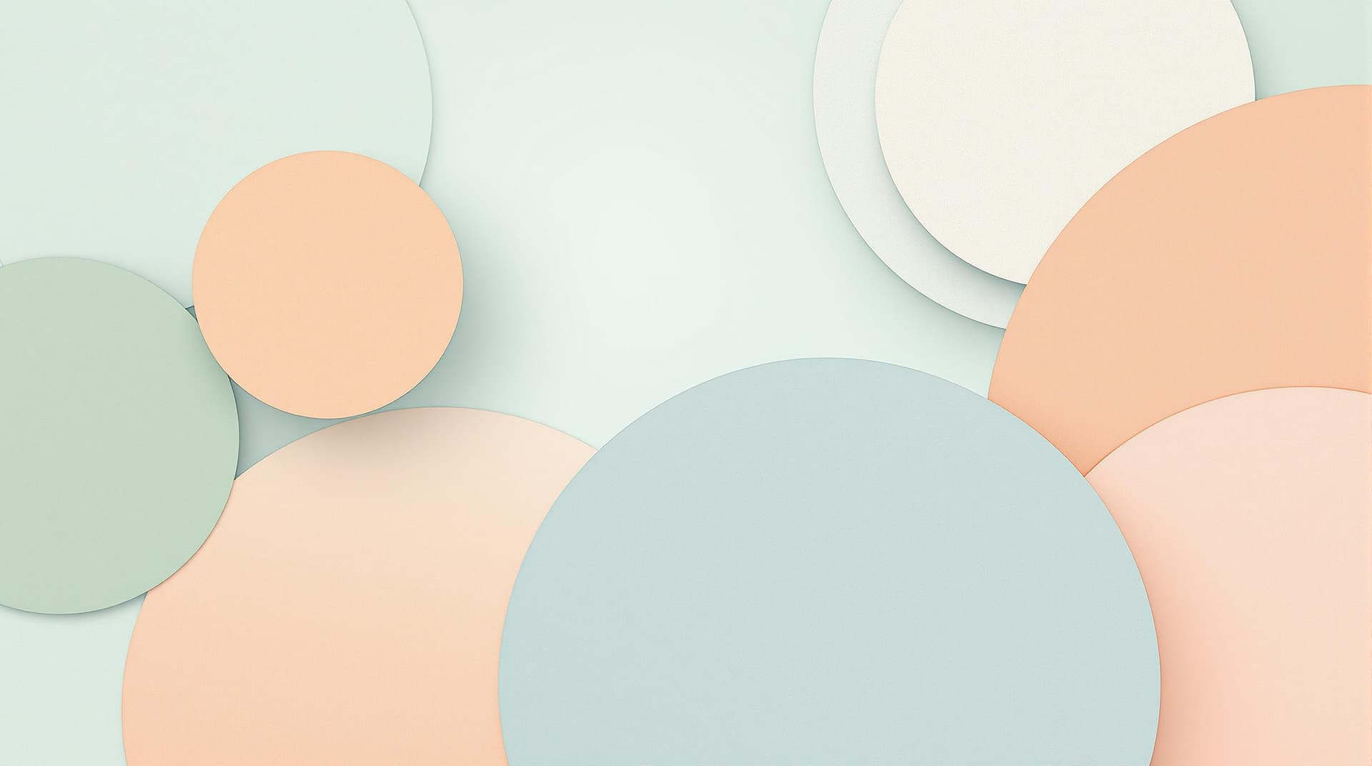 AI generated: A minimalist composition using soft pastel colors - fresh spring green, light aqua, and warm peach. ...