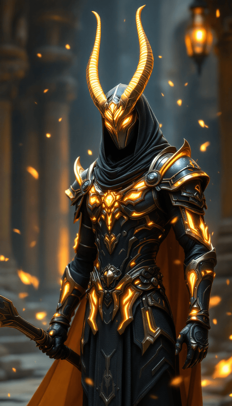 AI generated: Anubis, fantasy light armor withe many accessories and detailles, beauty, 4k, ultra hd, god, mystic 
