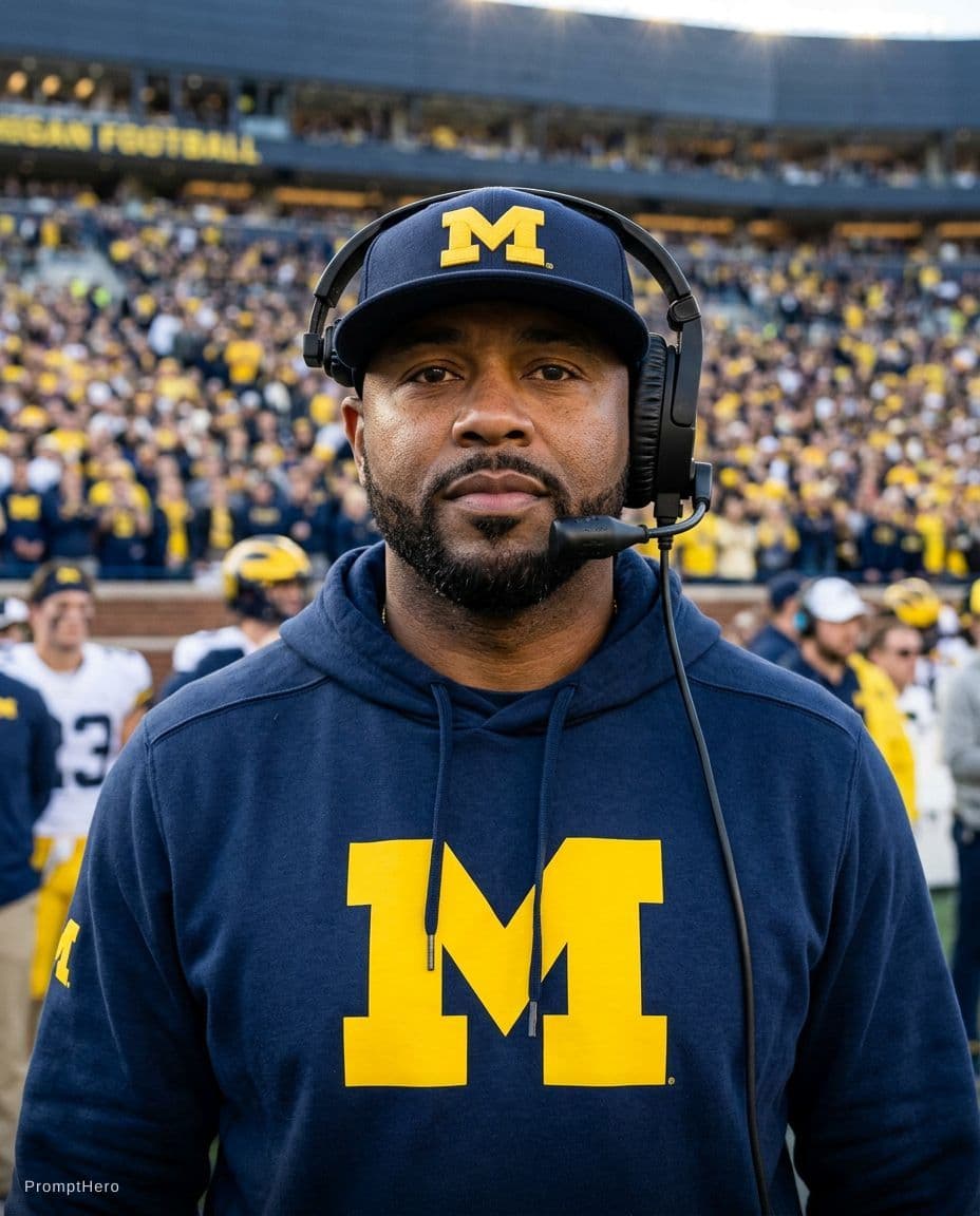 AI generated: A forward facing shot of me as a football coach to be used as profile pic. 