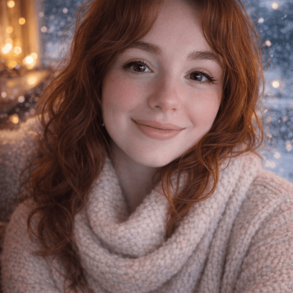 AI generated: Use the uploaded photo of a red-haired girl as the primary reference for facial features and proport...