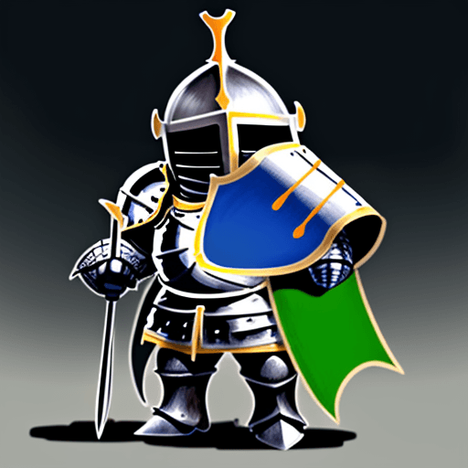 AI generated: a funny looking knight, hd , colored, funny 