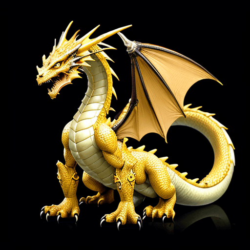 AI generated: Dragon, female, humanoid, yellow color,