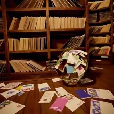 AI generated video: cinematic realistic shot of A small, adorable creature composed entirely of flowing, overlapping pos...