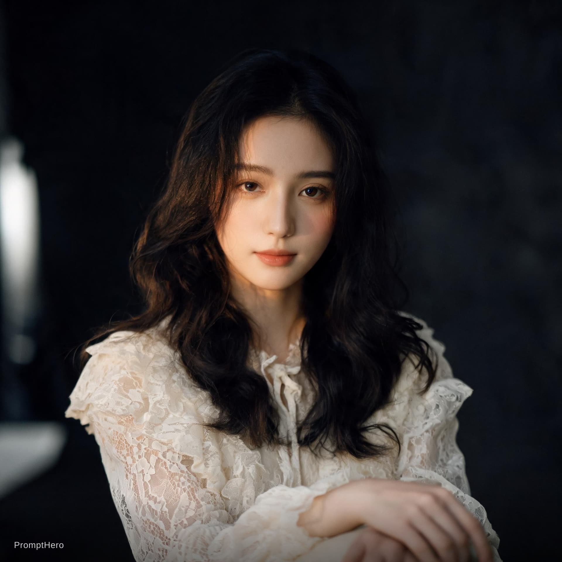 AI generated: Fine Art Studio Portrait, --ar 9:16 --style raw --stylize 150
