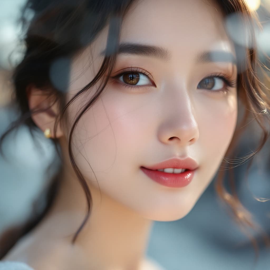 AI generated: headshot style photo of a Korean woman, 25 years old, slight smile, beautiful facial features, flawl...