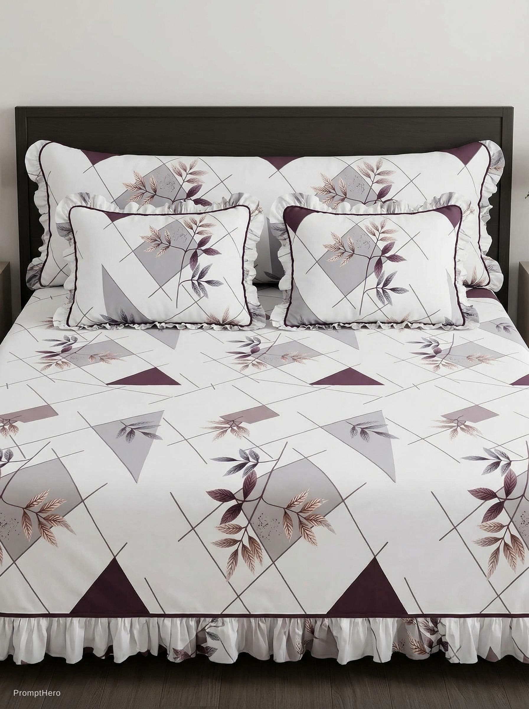 AI generated: A premium e-commerce catalog photo of a king-size bed (180x200 cm), perfectly centered, front-facing...