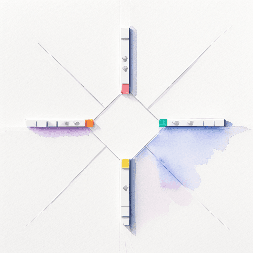 AI generated: delicate and delicate watercolor painting, 3-5 lego bricks separated laying down centered on white b...