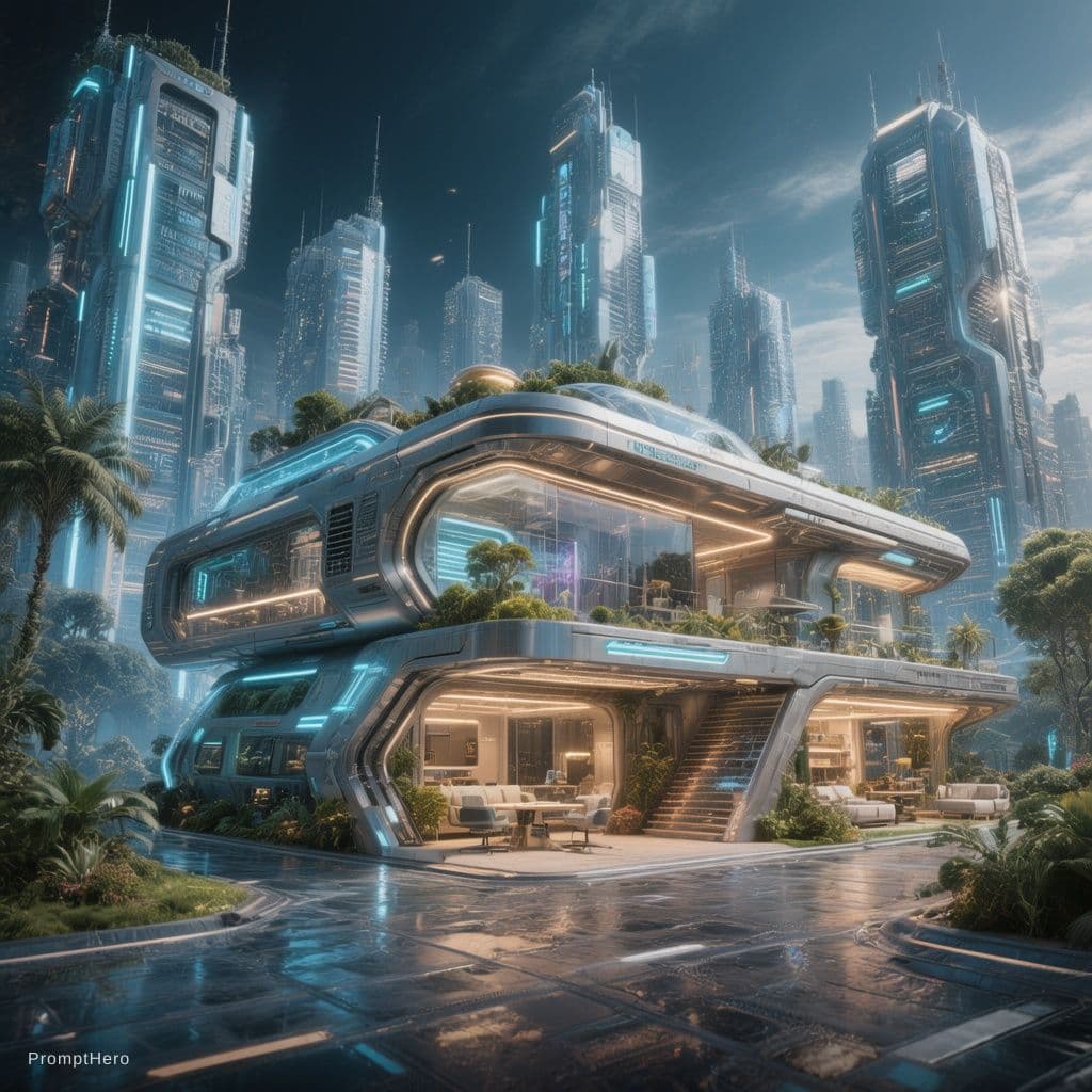 AI generated: A Futuristic City, Futuristic Houses, Futuristic Homes, Futuristic setting, Futuristic inspiration, ...