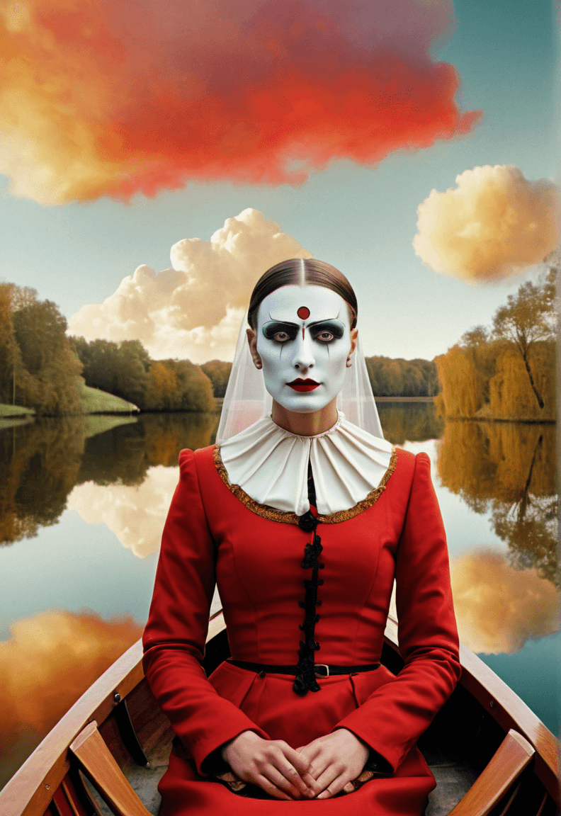 AI generated: Lady in red,