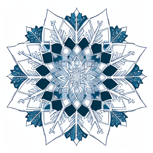 AI generated: detailed drawing of a mandala made of many snowflakes