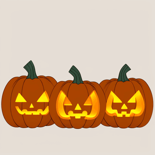 AI generated: An illustration of 3 pumpkins in warm autumn colors. white background, adding depth to the overall c...