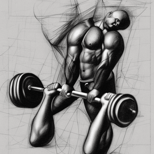 AI generated: create an outlined charcoal image of a lutherian preast lifting weights