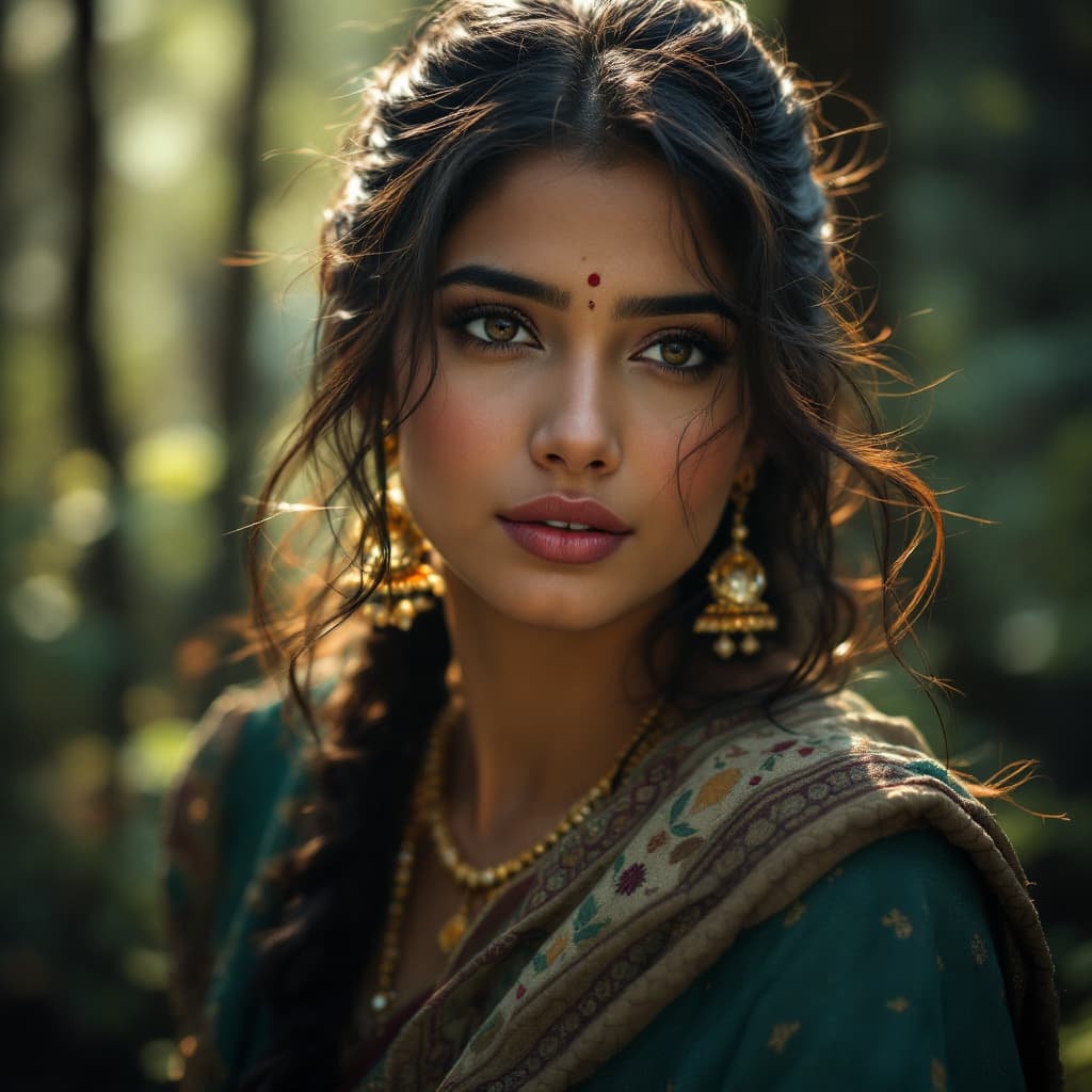 AI generated: Immerse in the captivating portrait of a stunning Indian village woman amidst Himachal Pradesh’s enc...