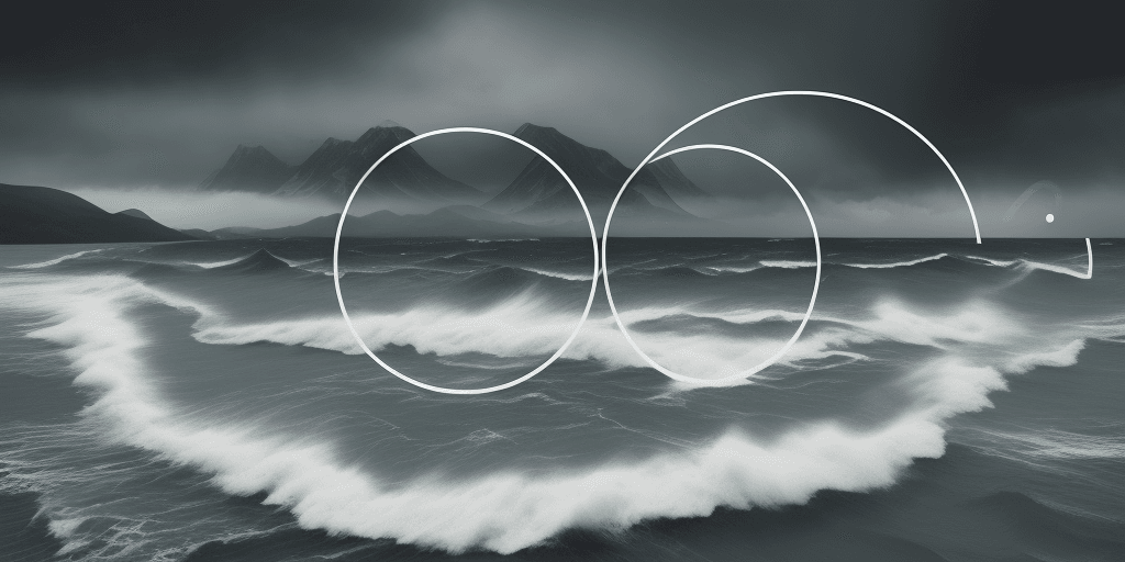 AI generated: Create a rough graphic that shows three intersecting circles forming a Venn diagram formation over a...
