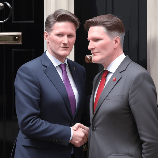 AI generated: Newly elected Prime Minister Keir Starmer shaking hands with Prospect General Secretary Mike Clancy ...