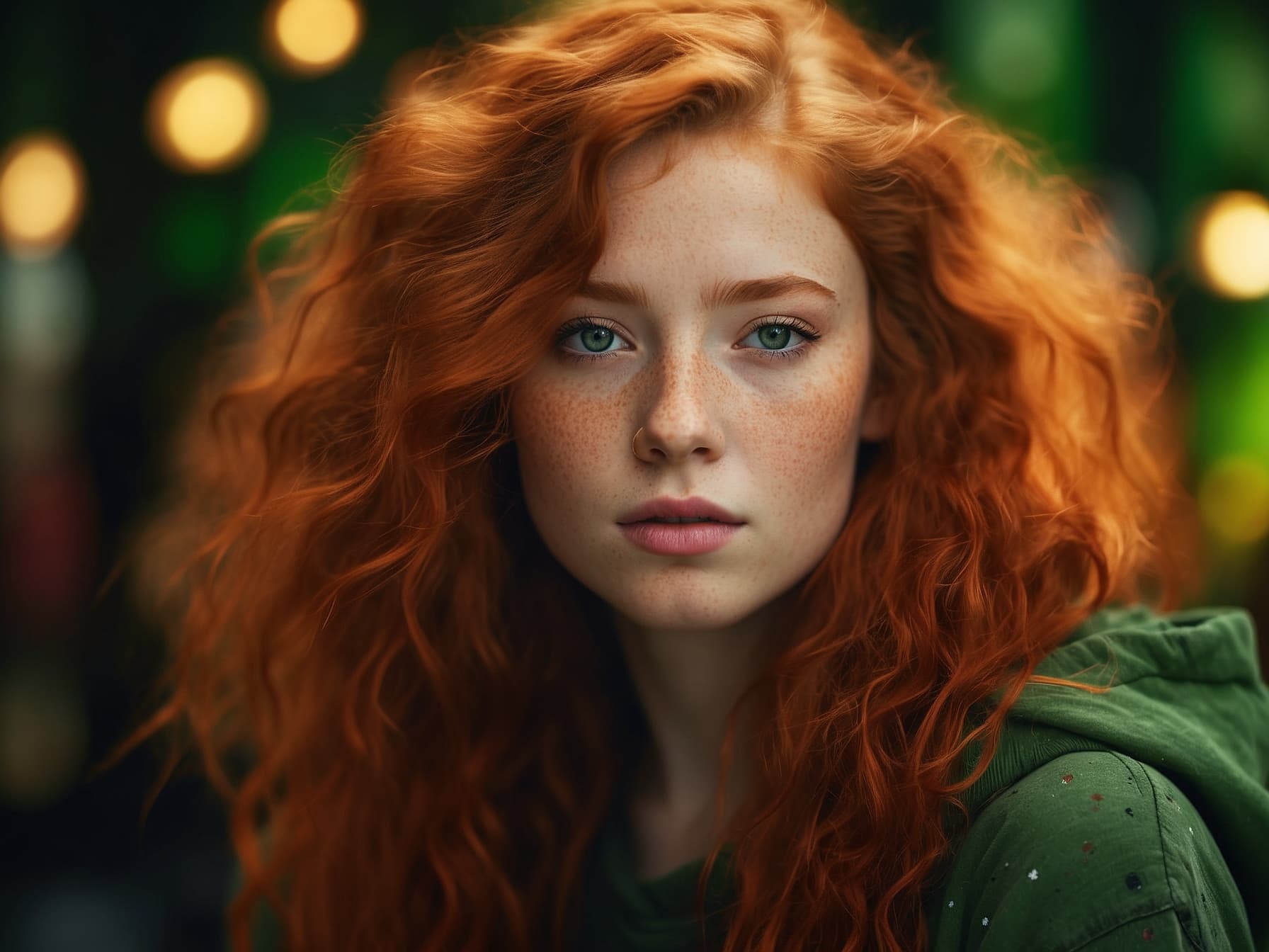 AI generated: a close up of a woman with red hair, a character portrait by Eszter Mattioni, featured on cg society...