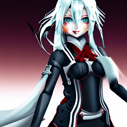 AI generated: Anime girl, kunoichi, white hair, red eyes, high detail, octane render, 8k