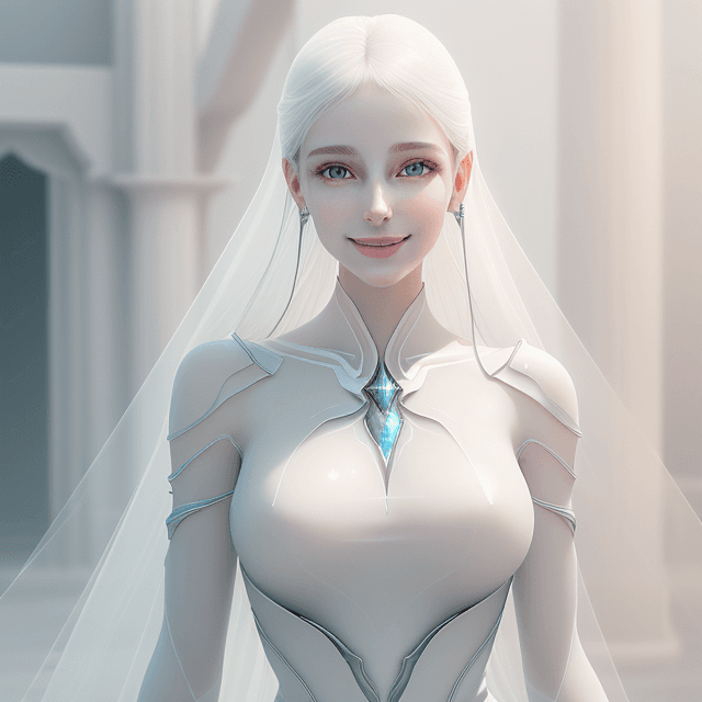 AI generated: ethereal and clean portrait of a woman character Unreal Engine 5, pristine glass-like face skin qual...