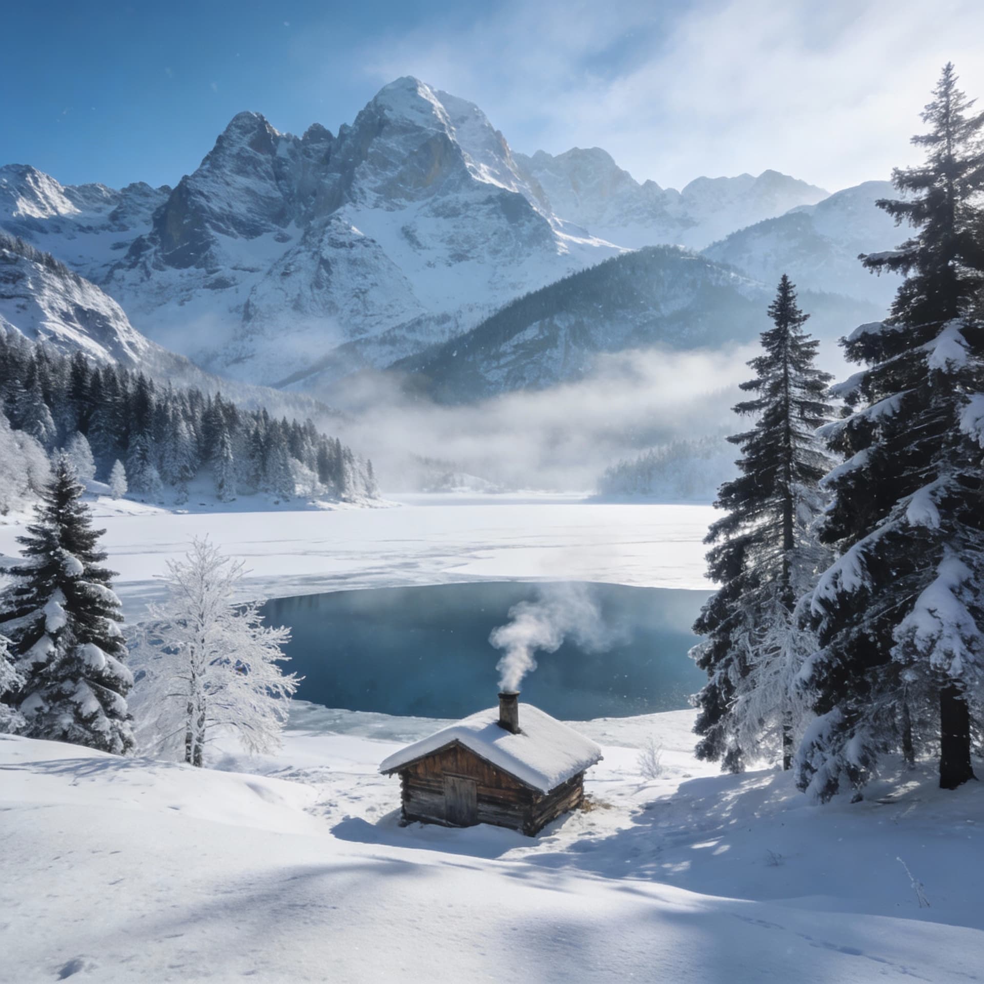 AI generated: Slovenian mountains in the winter