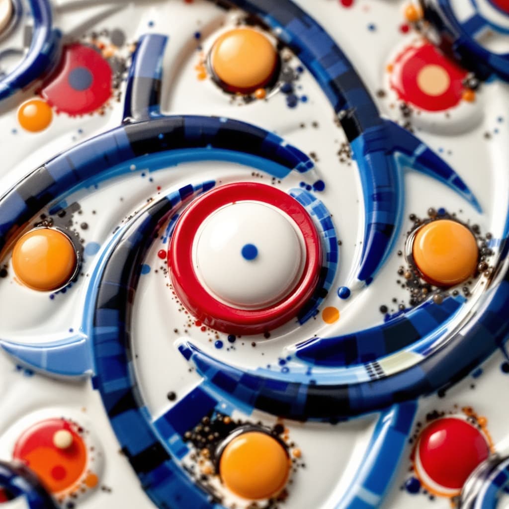AI generated: A close-up of an Op Art inspired ceramic piece. The design is intricate and geometric, creating a hy...