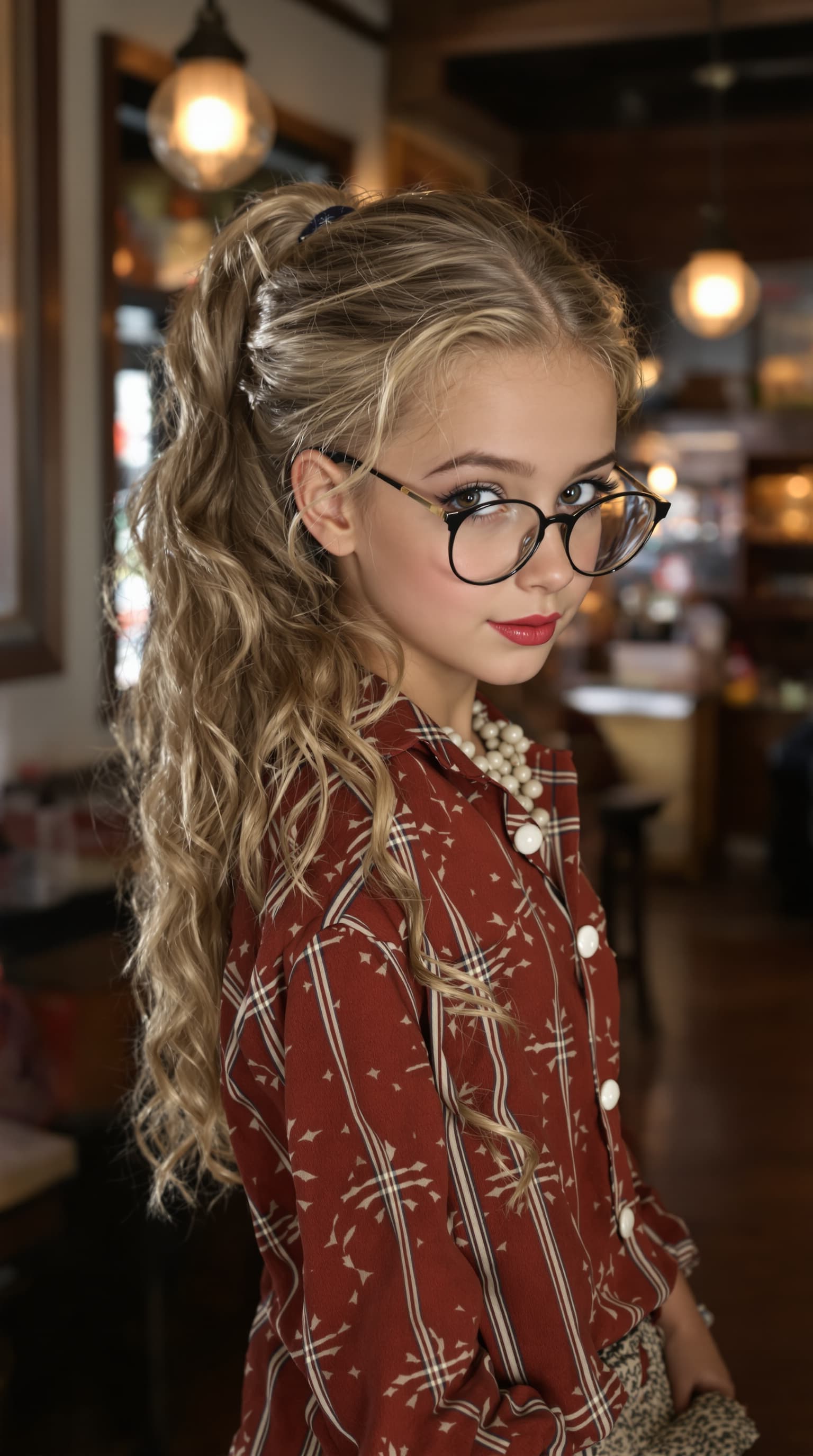 AI generated: A professional photograph captures one of the most beautiful fifth-grade girl in the world during th...