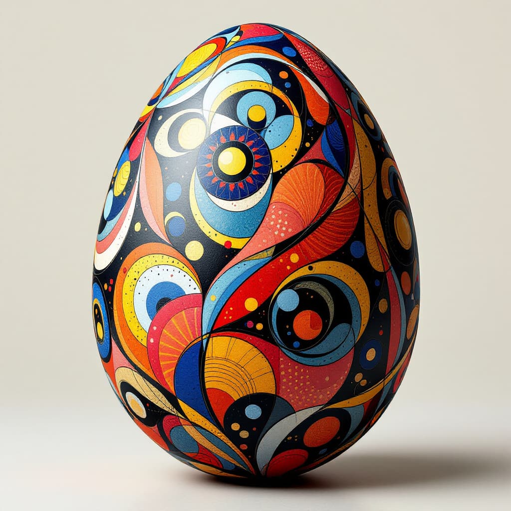 AI generated: abstract egg design, similar to the French 17th century
