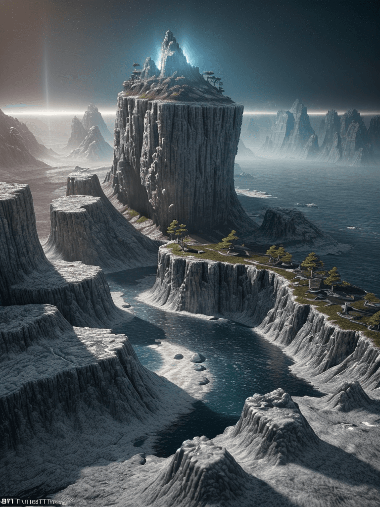 AI generated: Photo of a ultra realistic edge of the Earth, bright light, cinematic lighting, battered, low angle,...