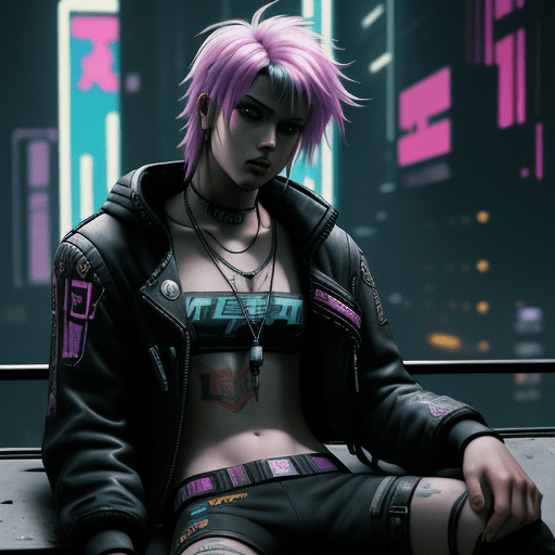 AI generated: loner boy soft cyberpunk 2007
