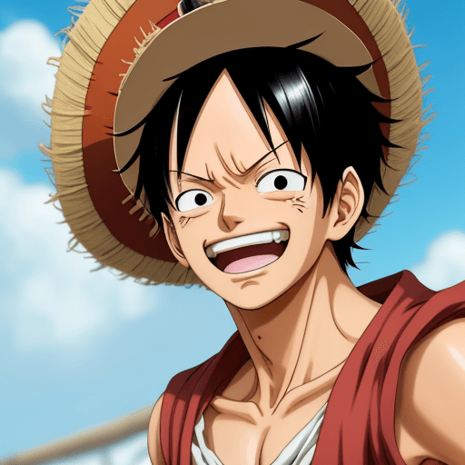 AI generated: Joy Boy smiling in front of Luffy