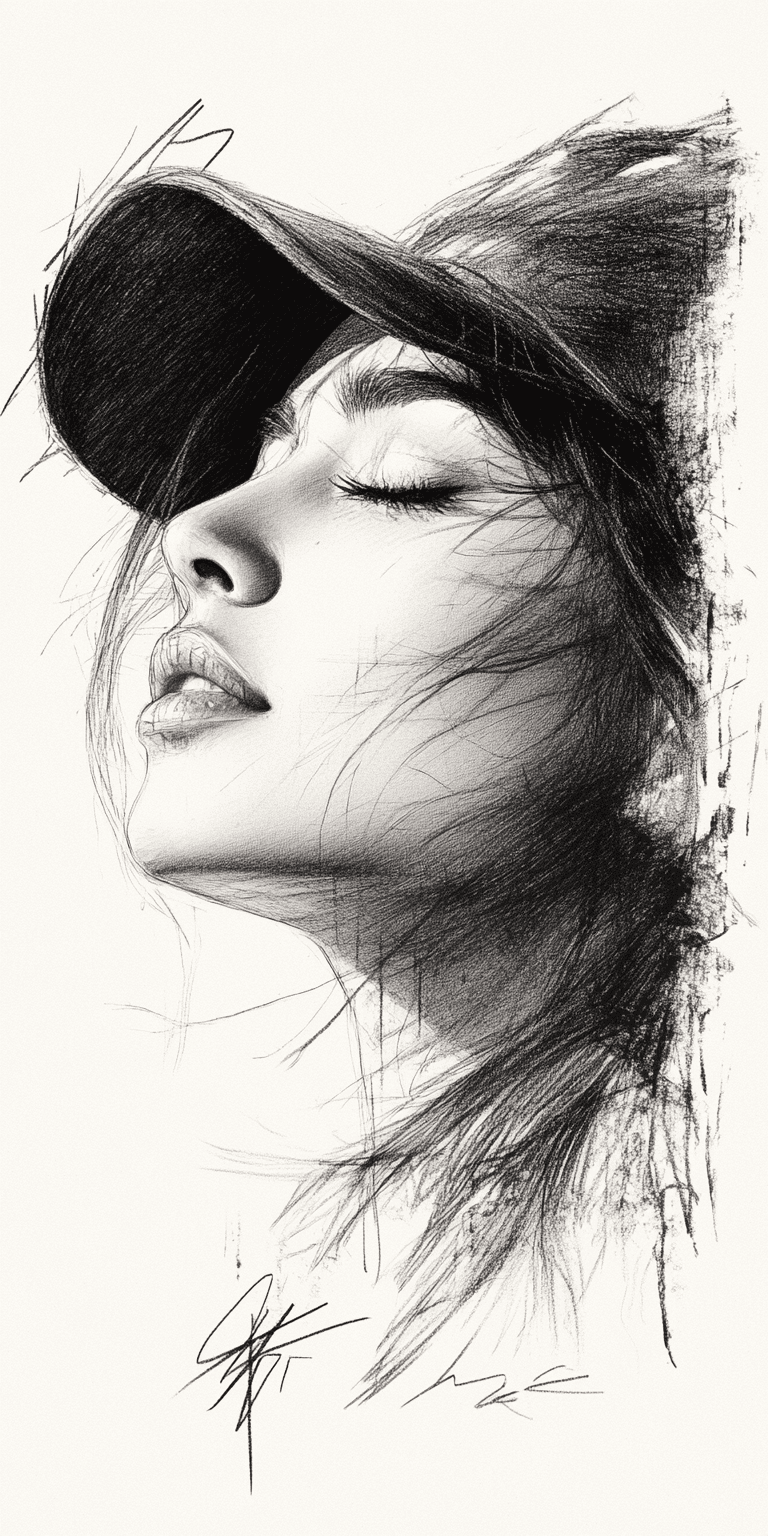AI generated: drawing of a woman, in the style of video montages, nature-inspired art nouveau, soft-focus, i can't...