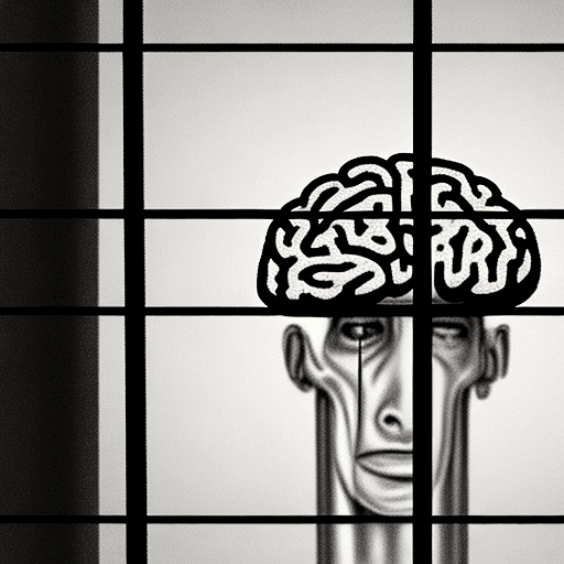 AI generated: brain behind bars