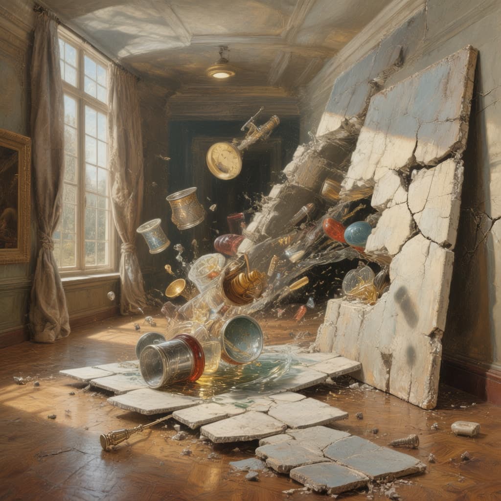 AI generated: Trompe L’oeil optical illusion art: a hyper-realistic painting that appears to burst beyond the canv...
