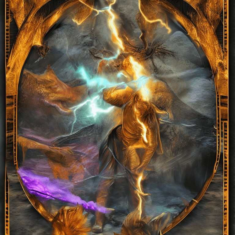 AI generated: Create an image showcasing the consequences of utilizing magic in defiance of divine warnings, portr...