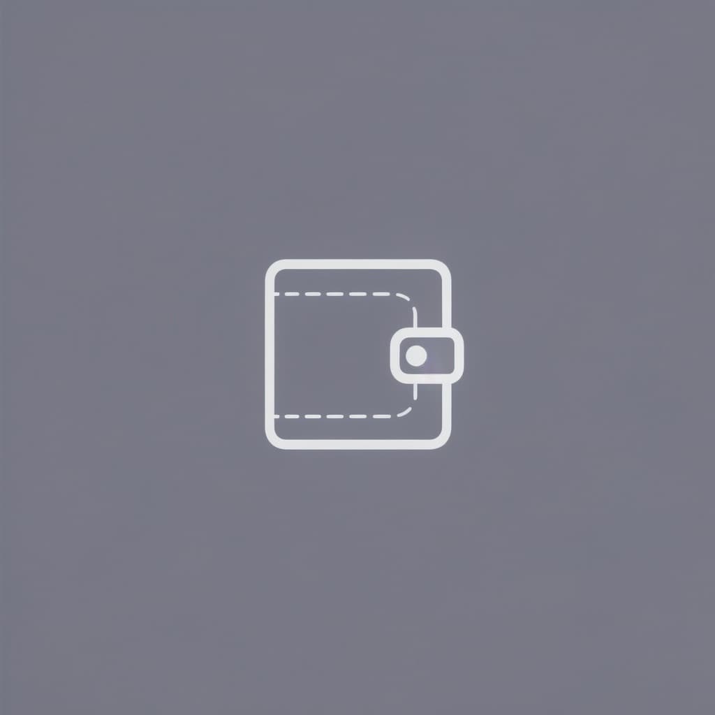 AI generated: minimal wallet or vault door icon, thin clean lines, muted grey-lavender 
#8888AA color, no glow, si...