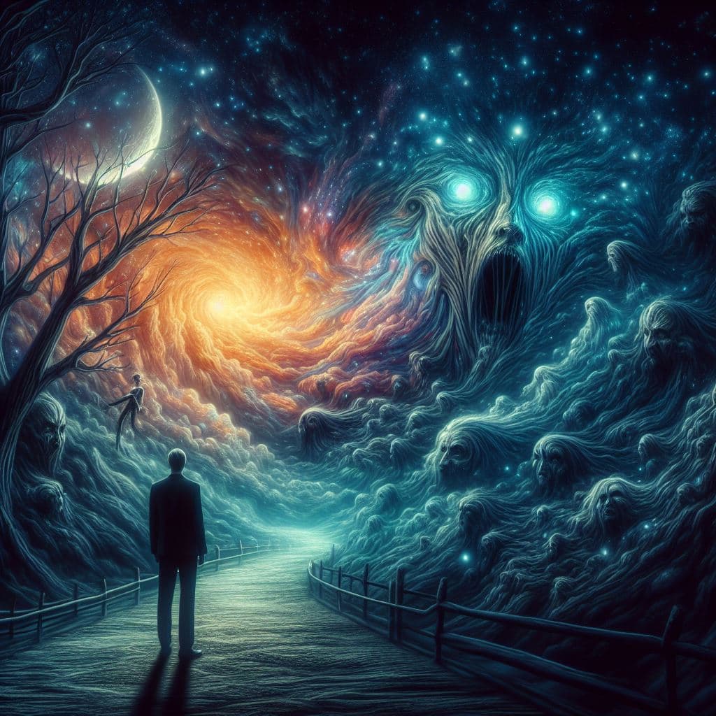 AI generated: what I see in my dream at night, photorealistic, high detailed, an image from a nightmare,fear and p...