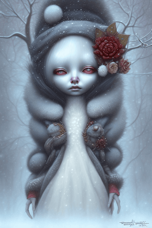 AI generated: The personification of wintertime in the style of Gabriel Pacheco and Lori Earley <lora:add_detail:1...