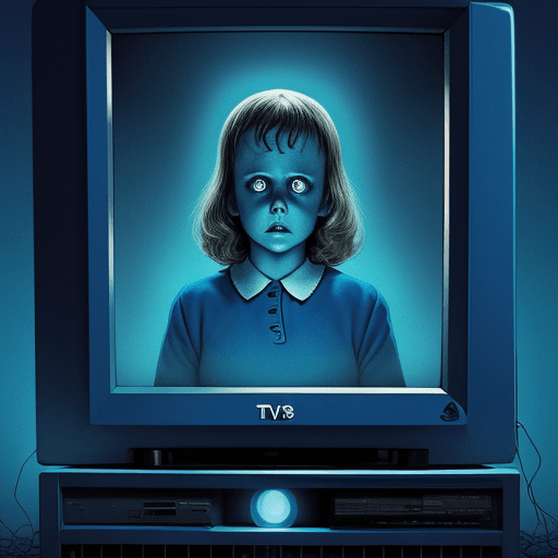 AI generated: Poster for the tv show " The Enfield Poltergeist " in a blue colour palate, , classic 80s horror ins...