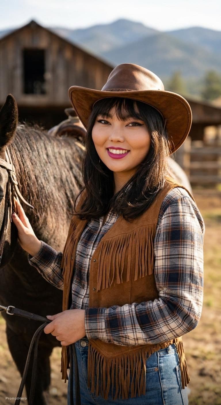 AI generated: cowgirl portrait