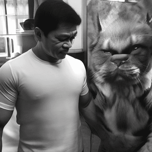 AI generated: Hulk berkelahi dengan kucing besar berbadan kekarbdan berotot