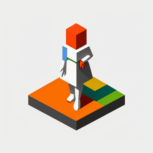 AI generated: a person in isometric fashion, in the style of small brushstrokes, white background, simple colors, ...